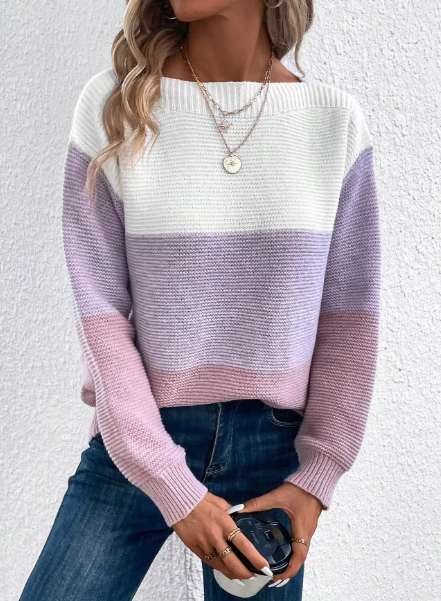 Echoarchiv | Elegante Dreifarbige Patchwork-Pullover