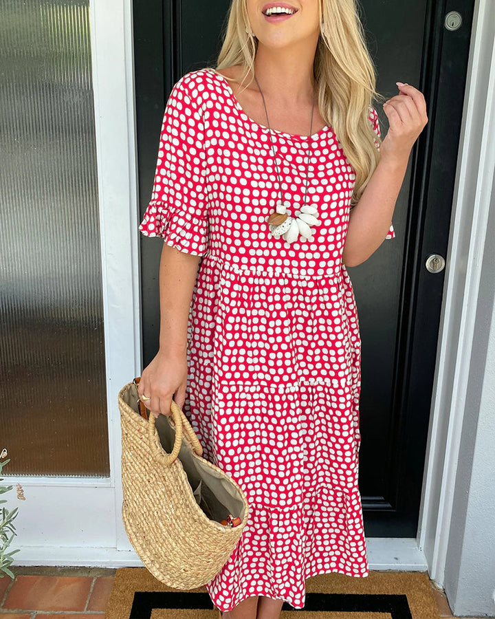 Echoarchiv | Midikleid mit Rundhalsausschnitt und Polka-Dot-Print