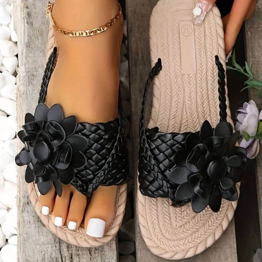 Echoarchiv | Damen-Sandalen mit Offener Zehenspitze und Eleganten Geflochtenen Riemen