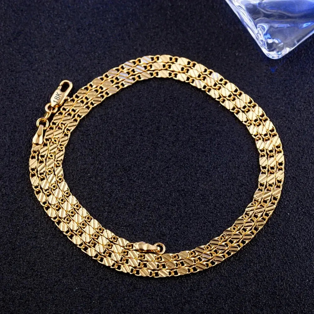 Echoarchiv | 18k Goldene Kette 2mm 925 Sterling Silberkette