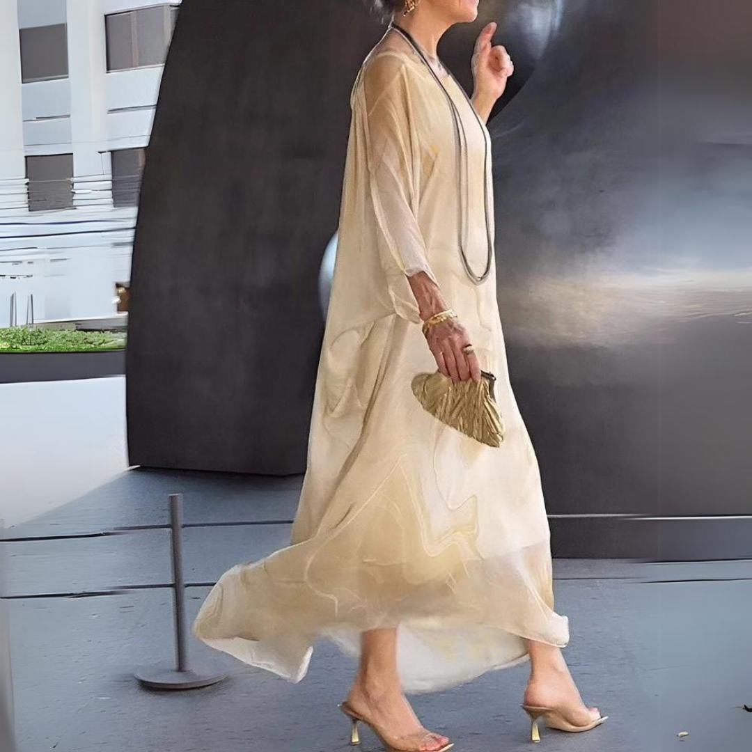 Echoarchiv | Elegantes Seiden Chiffon Kleid