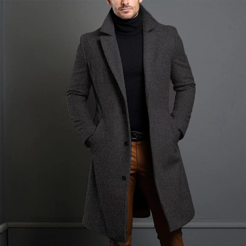 Länger, lässiger Trenchcoat für Herren – Marzano