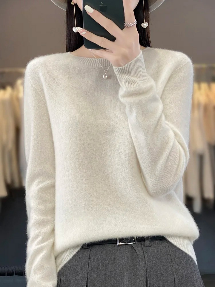 Echoarchiv | Pullover Damen Runder Ausschnitt Weicher und Eleganter Strickpullover