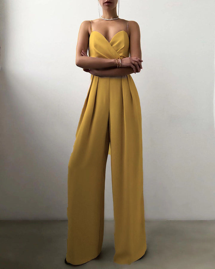 Echoarchiv | Damen Eleganter Fließender Jumpsuit mit Spaghettibändern für Festliche Anlässe