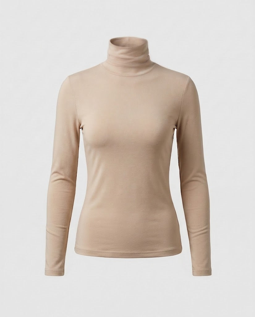 Damen Figurbetonter Feinstrick-Rollkragenpullover mit leichter Stretchqualität Echo Archiv