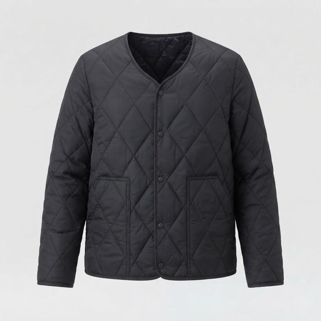 Herren leichte gesteppte Innenjacke mit Diamantstepp und Druckknopfverschluss Echo Archiv