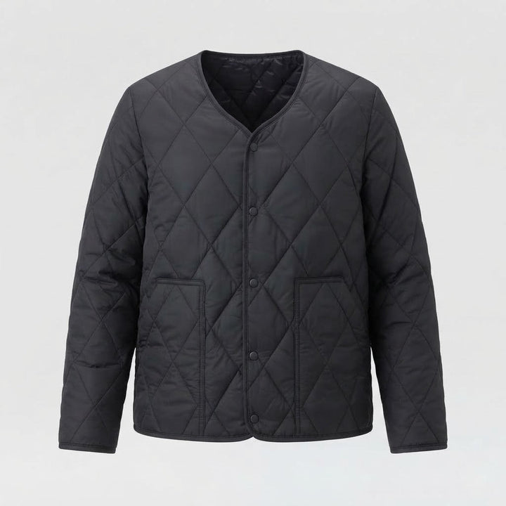 Herren leichte gesteppte Innenjacke mit Diamantstepp und Druckknopfverschluss Echo Archiv