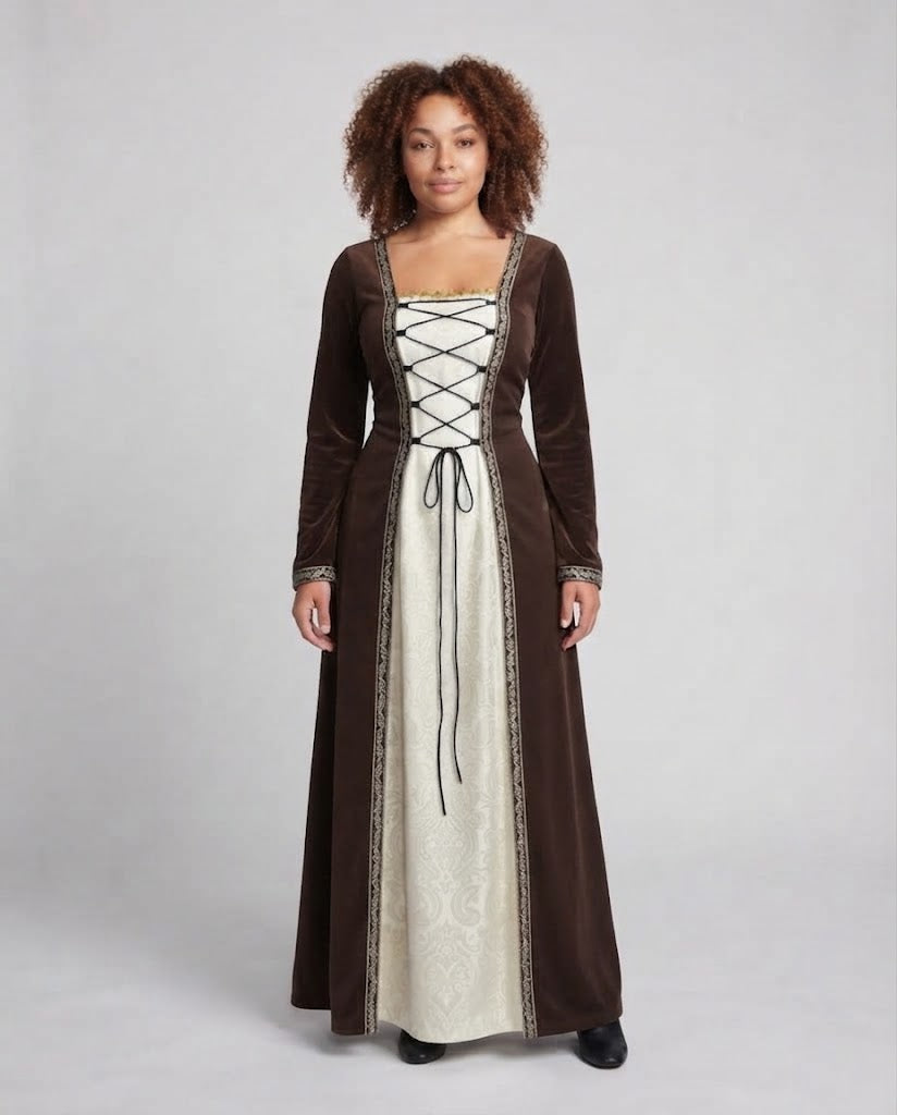 Damen elegante mittelalterliche Kleidung mit schimmernden Akzenten Echo Archiv