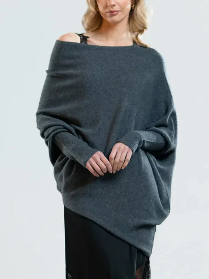 Asymmetrisch drapierter Pullover – Mavelle