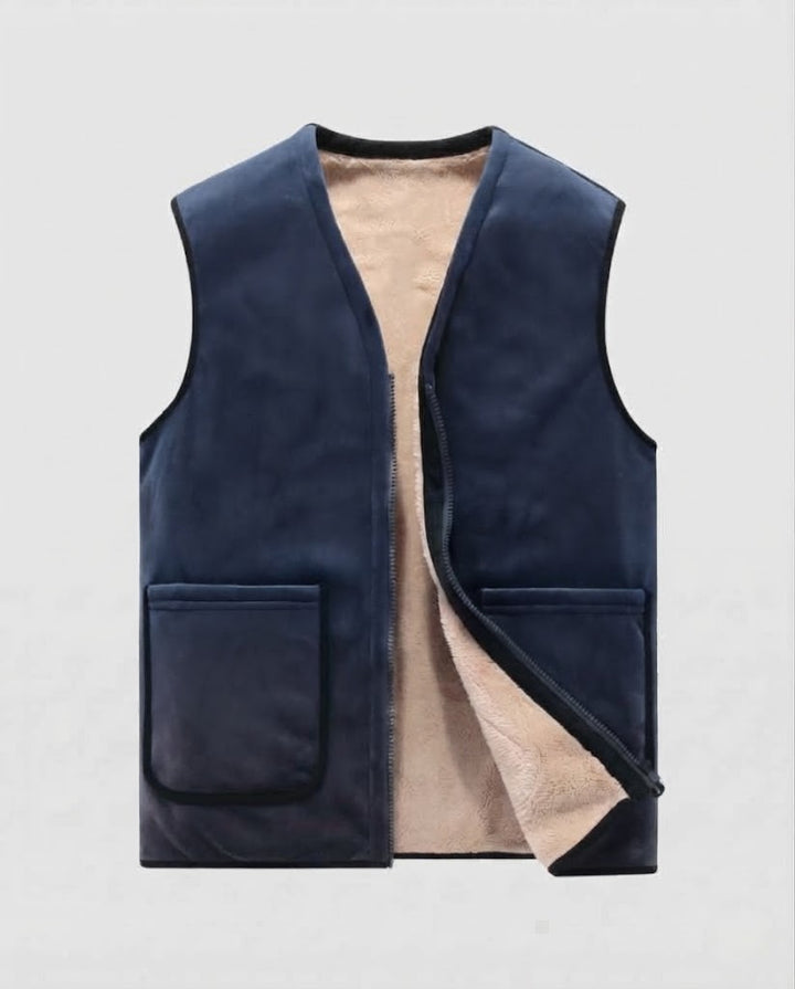 Herren Wattierte Thermo-Sherpaweste mit weichem Fleecefutter und Frontreißverschluss Echoarchiv