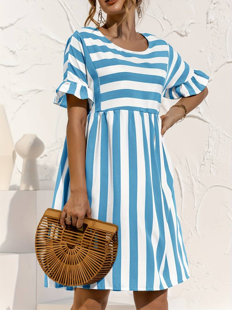 Gestreiftes Kurzes Kleid