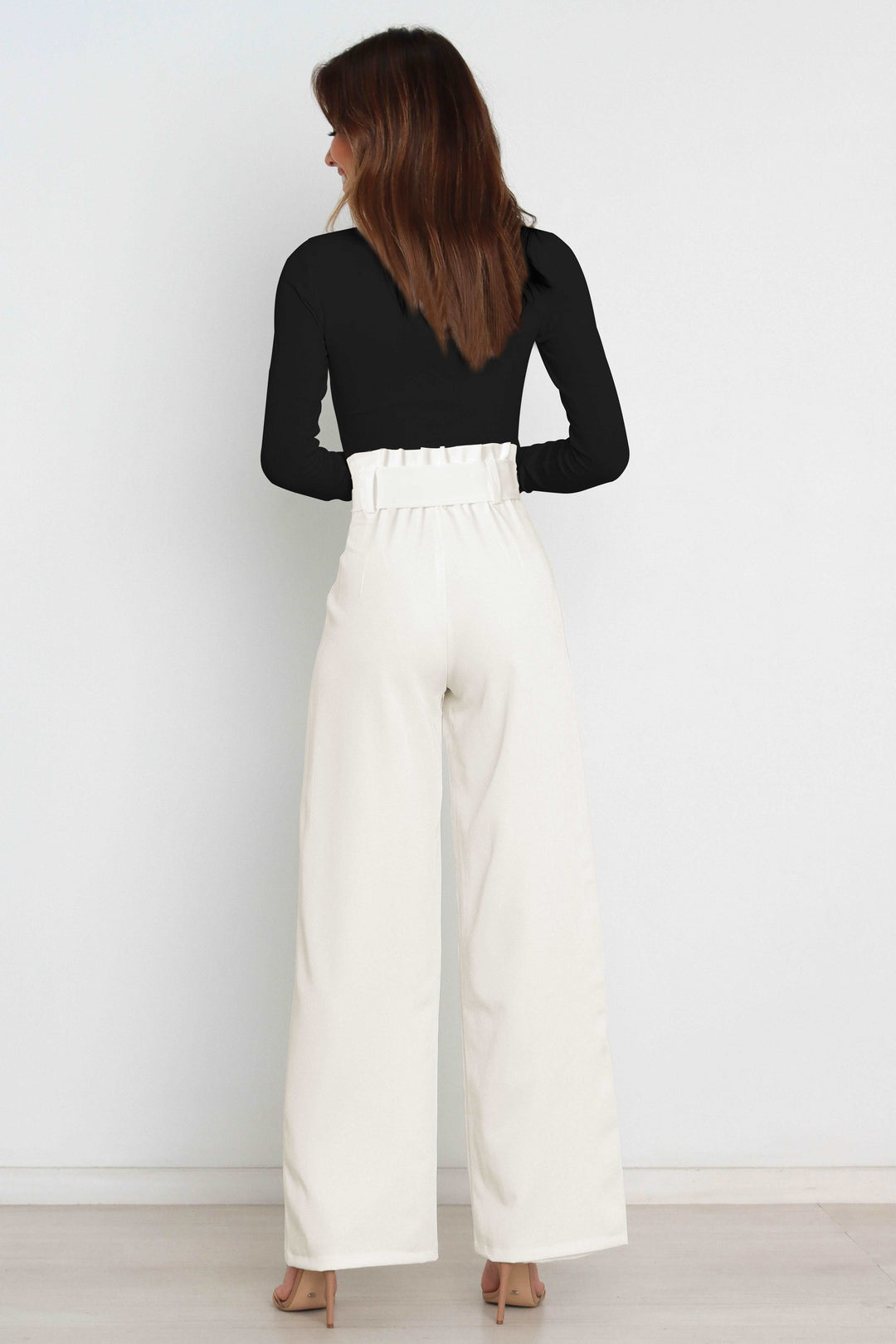 Hohe Taille Paperbag Hose mit Schleifendetail – Avélisse