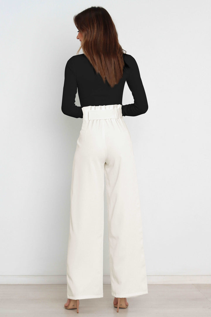 Hohe Taille Paperbag Hose mit Schleifendetail – Avélisse