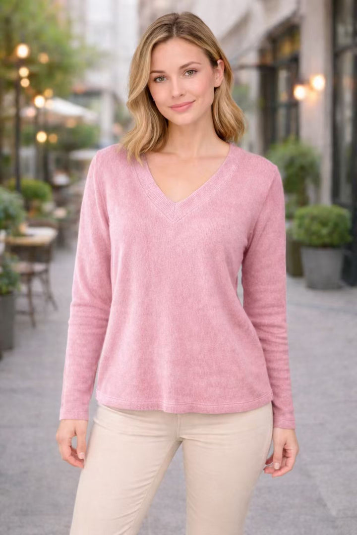 Amara I Vintage Pullover mit V-Ausschnitt
