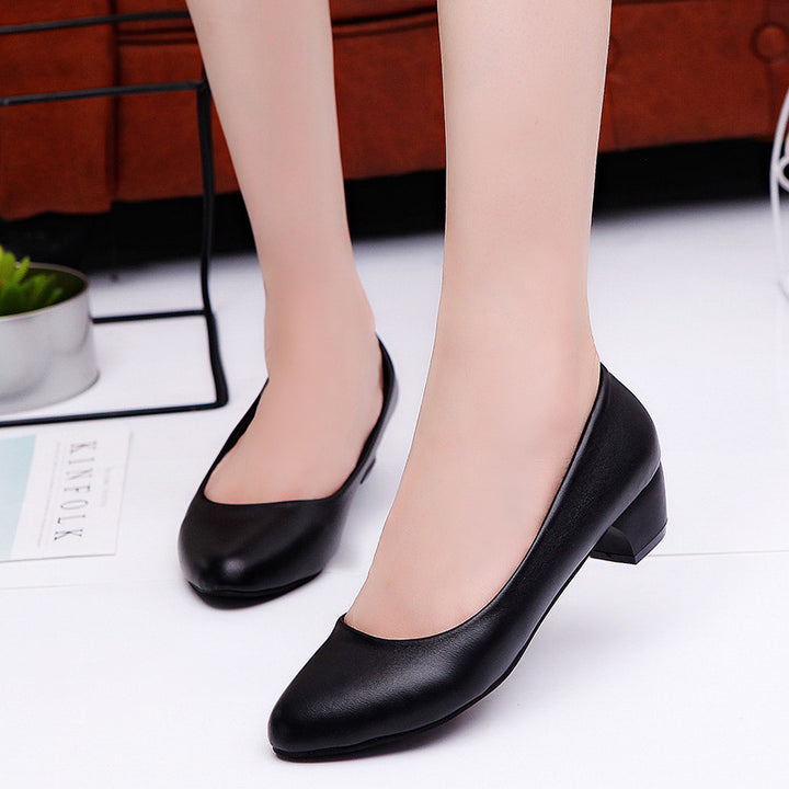 Damen nan klassische Business-Pumps mit niedrigem Blockabsatz und gepolstertem Komfortfußbett Echo Archiv