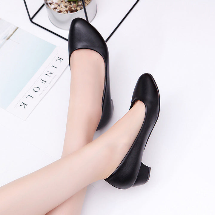 Damen nan klassische Business-Pumps mit niedrigem Blockabsatz und gepolstertem Komfortfußbett Echo Archiv