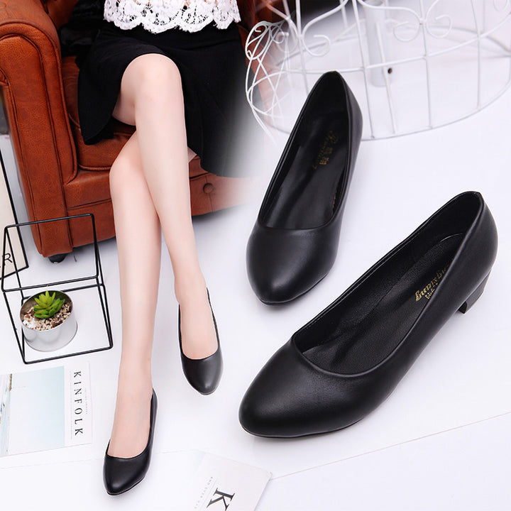 Damen nan klassische Business-Pumps mit niedrigem Blockabsatz und gepolstertem Komfortfußbett Echo Archiv