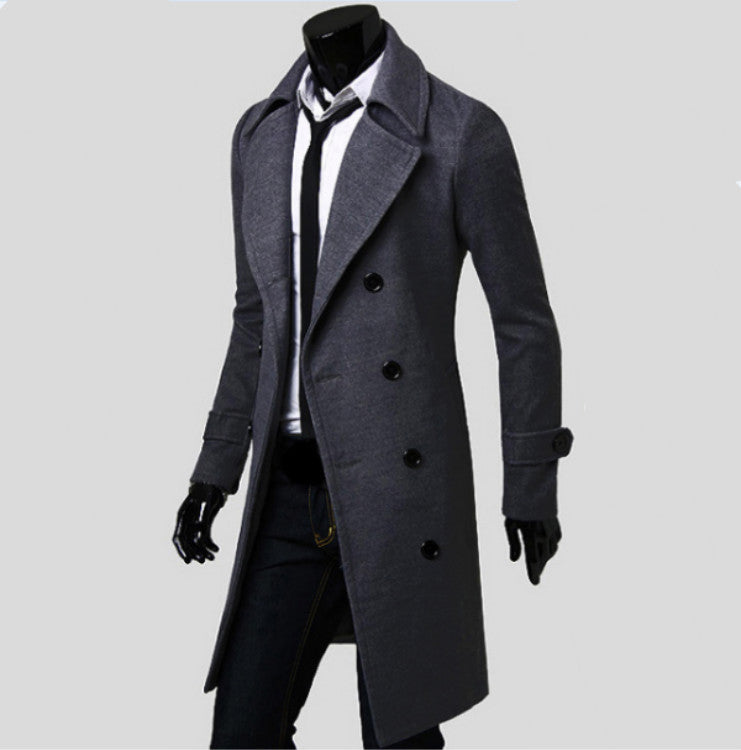 Herren nan eleganter doppelreihiger Mantel mit schmaler Taillierung und breitem Revers Echo Archiv