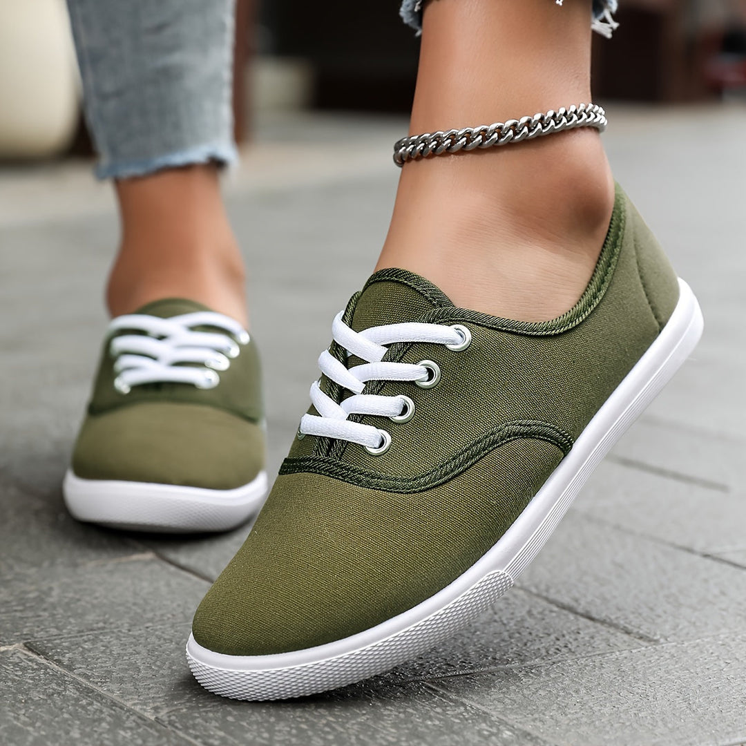 Echoarchiv | Bequeme Niedrige Canvas Schnürschuhe