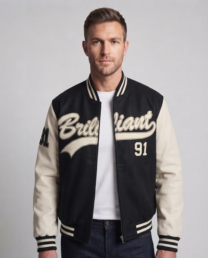 Herren Elegante Bomberjacke mit gesticktem Design Echo Archiv