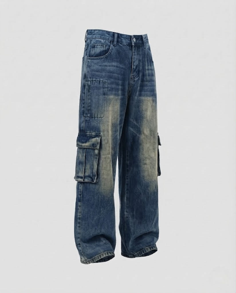 Damen Weitgeschnittene Utility-Jeans Echoarchiv