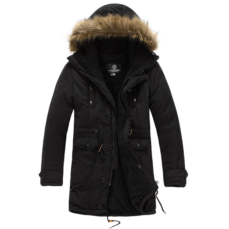 Herren funktionale Parka mit abnehmbarer Kapuze und kuscheligem Innenfutter Echoarchiv