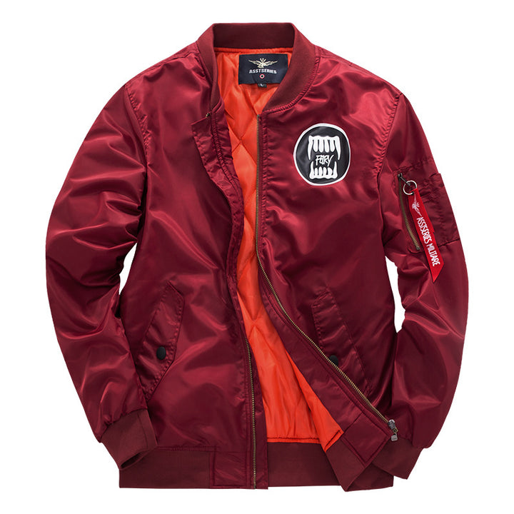 Herren o Grafik-Logo gesteppte Nylon Pilot Bomber mit Ärmel-Reißverschluss-Tasche Echo Archiv