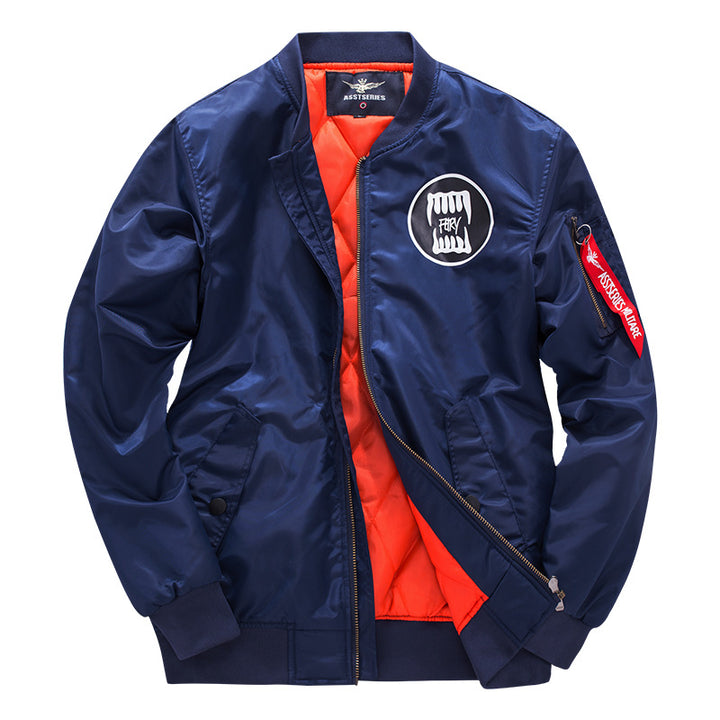Herren o Grafik-Logo gesteppte Nylon Pilot Bomber mit Ärmel-Reißverschluss-Tasche Echo Archiv
