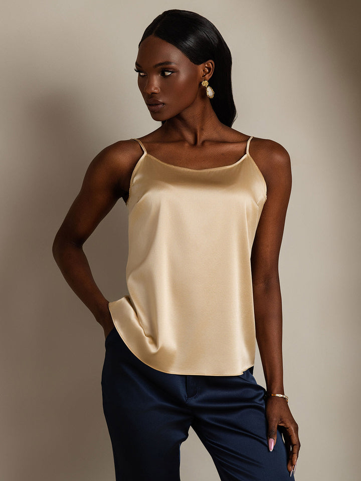 Echoarchiv | Seide Entspannt Spaghettiträger Camisole Top