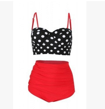 Damen Hochtaillierter Bikini mit punktuellem Oberteil Echo Archiv