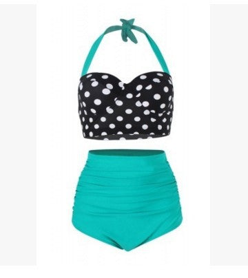 Damen Hochtaillierter Bikini mit punktuellem Oberteil Echo Archiv