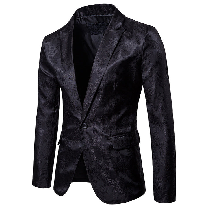 Herren eleganter Pailletten-Sakko mit floralen Mustern Echoarchiv