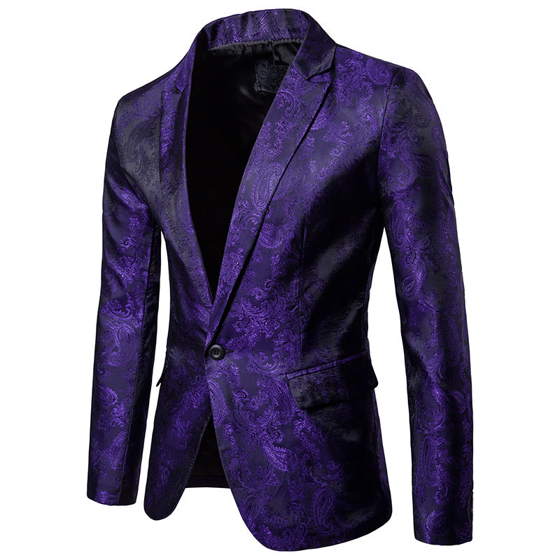 Herren eleganter Jacquard Blazer mit feinem Muster und schmalem Schnitt Echoarchiv