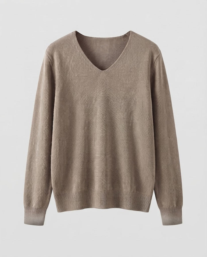 Damen Feinstrick-V-Ausschnitt-Pullover aus kuscheligem Angora-Mix Echoarchiv