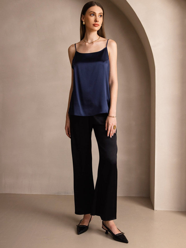 Echoarchiv | Seide Entspannt Spaghettiträger Camisole Top