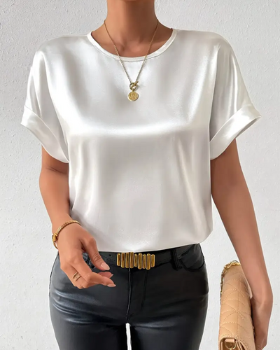 Echoarchiv | T-Shirt Rundhals Satin Glatt