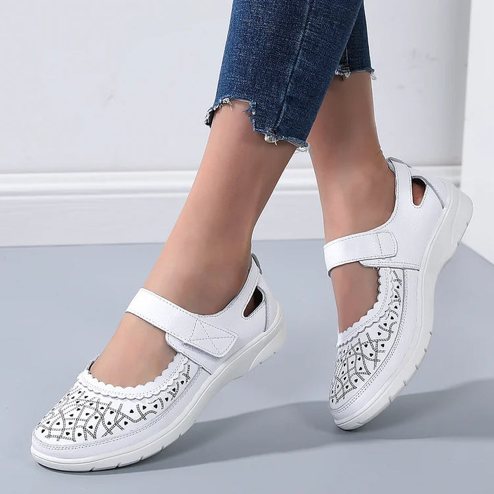 Echoarchiv | Orthopädische Komfortschuhe Aus Weißem Leder für Damen