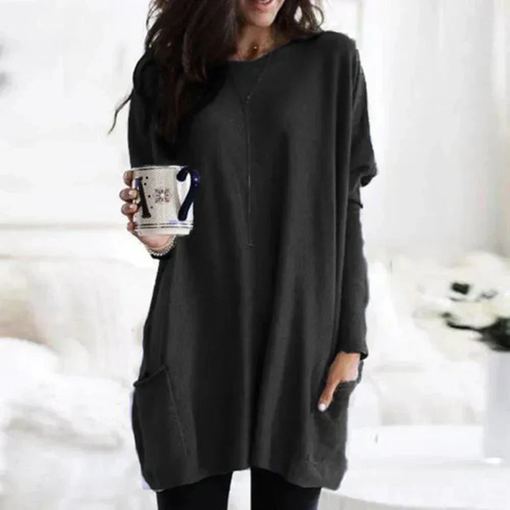 Echoarchiv - Lässiger Langarm-Longpullover