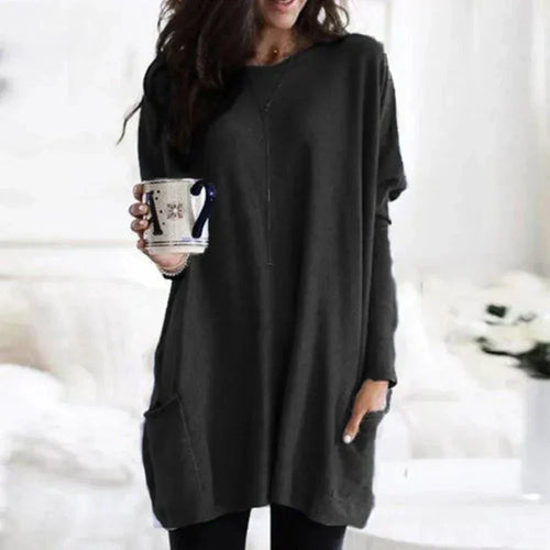 Echoarchiv - Lässiger Langarm-Longpullover