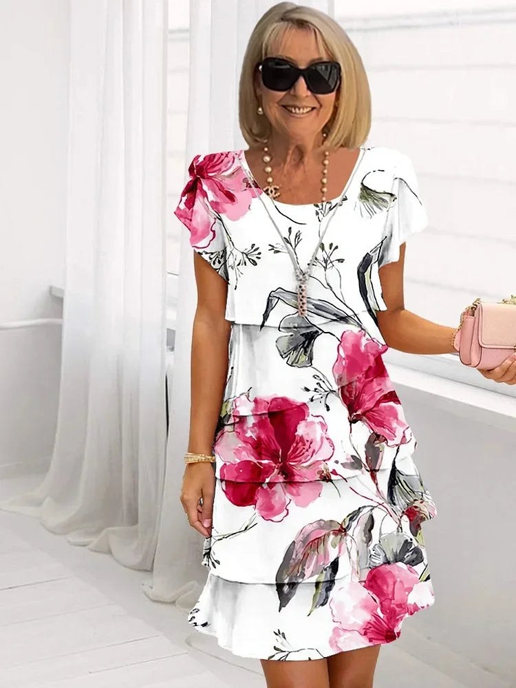 Echoarchiv | Blumenrüsche Kleid In Lagen