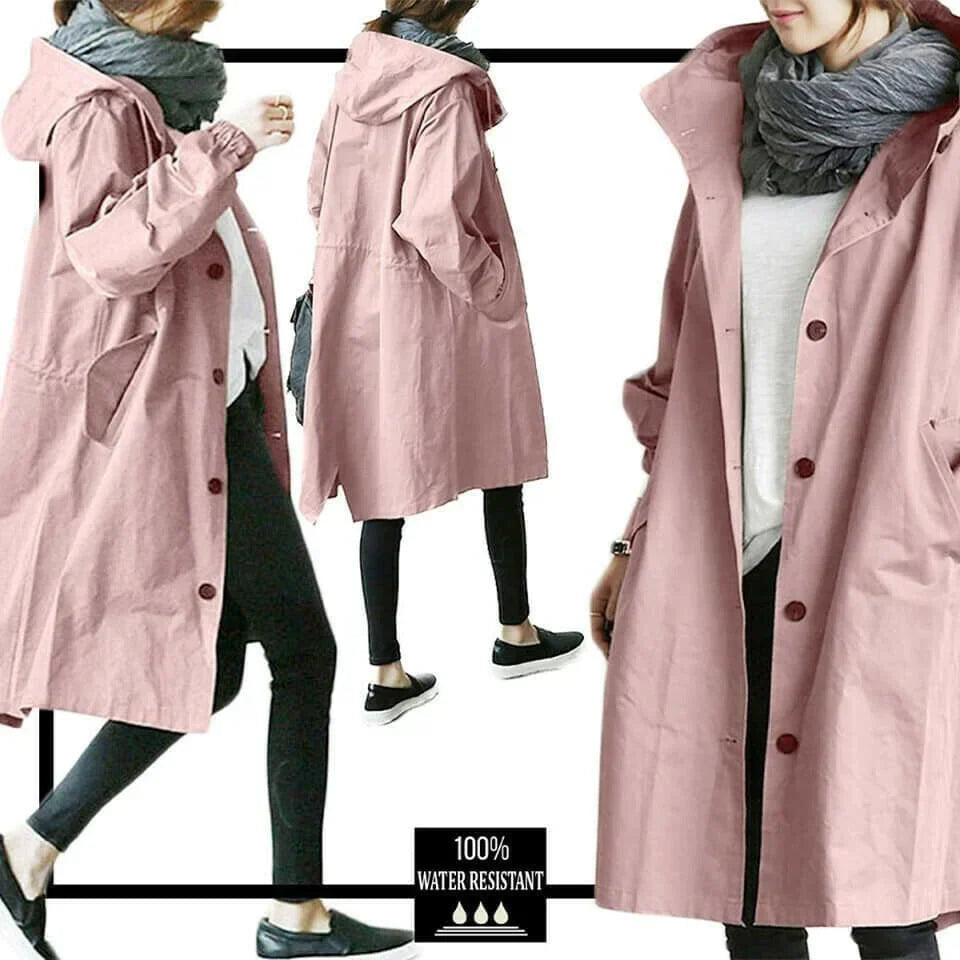 Echoarchiv | Übergroße Kapuzen-Windbreaker-Regenjacke