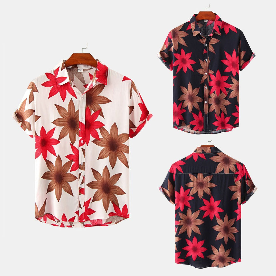 Echoarchiv | Floral kurzärmeliges Blumenhemd Männer