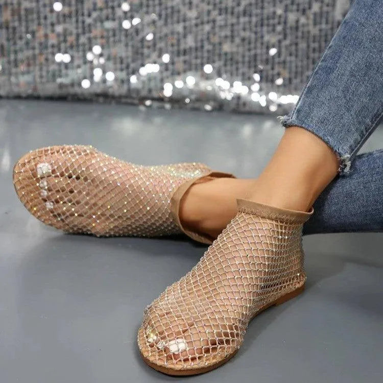 Echoarchiv | Flatsandalen mit Strass-Design
