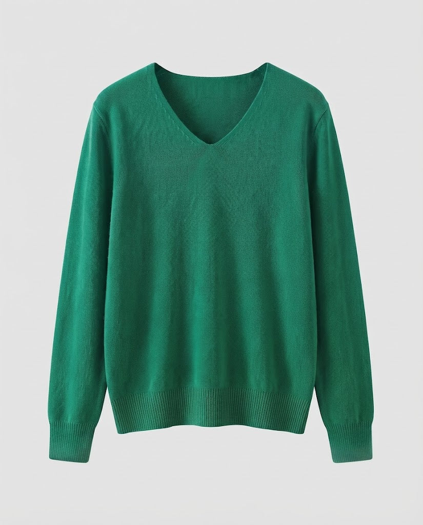 Damen Feinstrick-V-Ausschnitt-Pullover aus kuscheligem Angora-Mix Echoarchiv