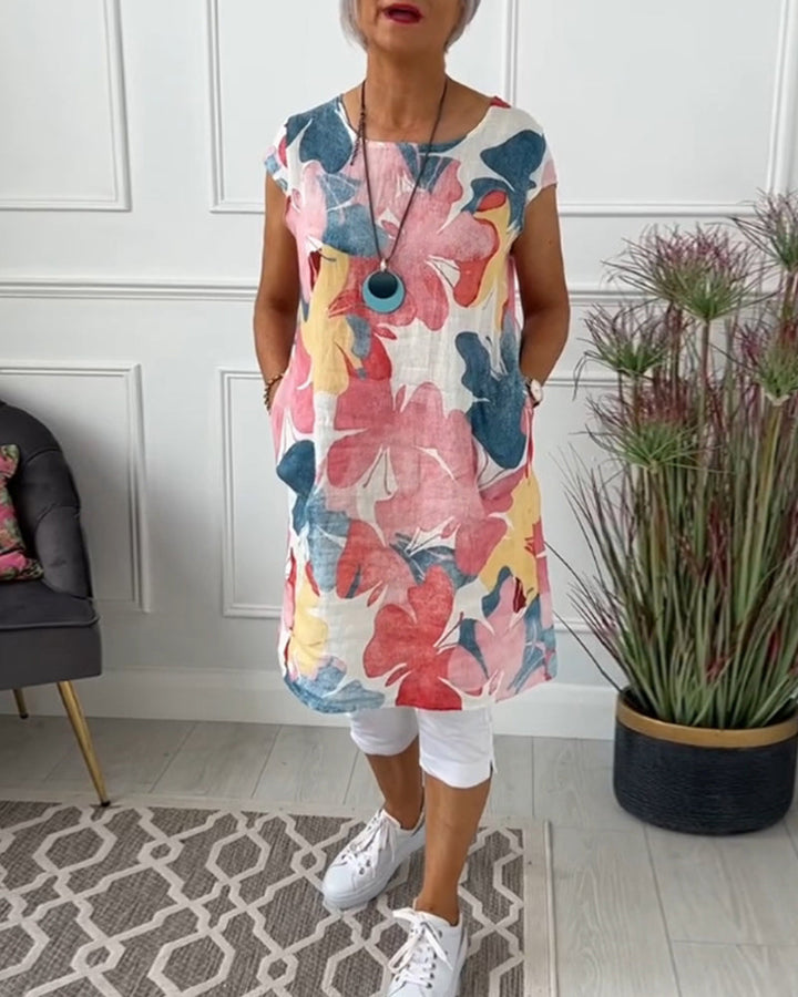 Echoarchiv | Lässiges Longtop mit Farbenfrohem Blumenprint