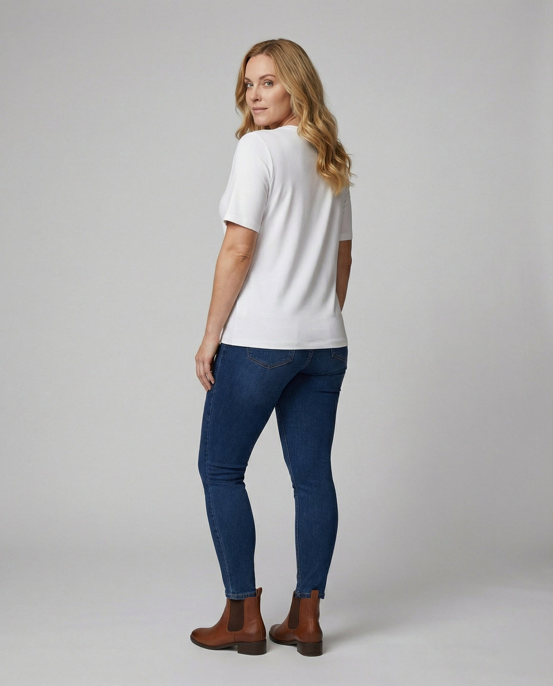 Echoarchiv | Bluse Stylischer V-Ausschnitt Sommer Weiß Top