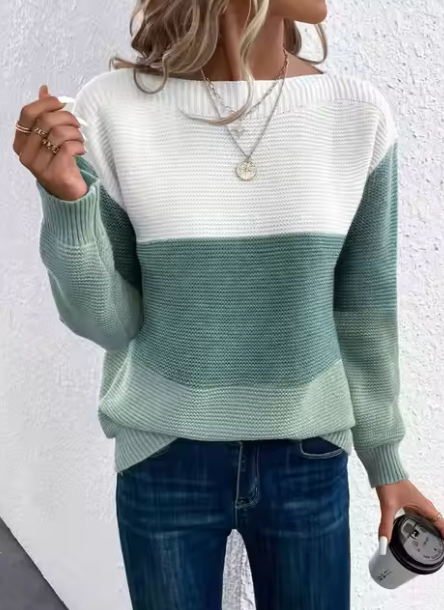 Echoarchiv | Elegante Dreifarbige Patchwork-Pullover