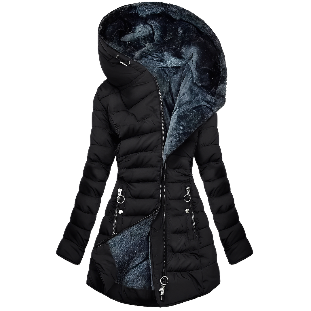 Echoarchiv | Echoarchivrne Damen-Winterjacke mit Kapuze