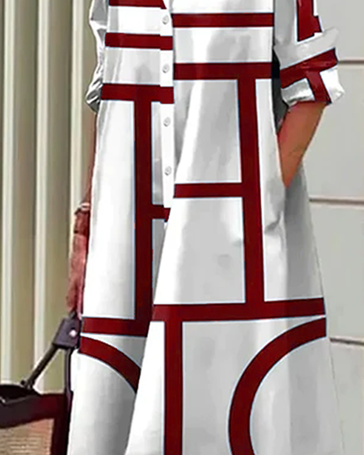 Echoarchiv | Kleid mit Taschen und Geometrischem Druck