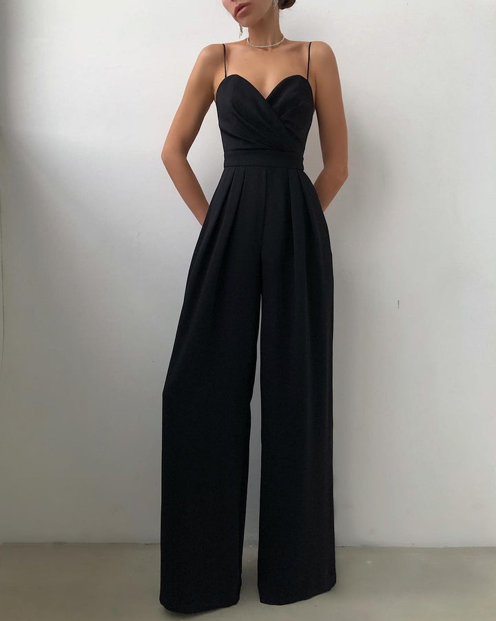 Echoarchiv | Damen Eleganter Fließender Jumpsuit mit Spaghettibändern für Festliche Anlässe
